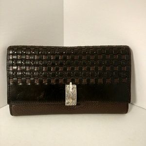 Brighton Brown Vintage  Weaved Leather Wallet